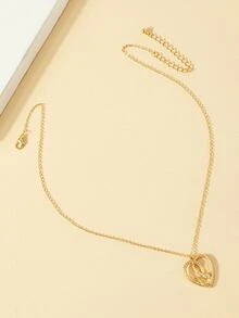 Heart Charm Necklace - Yellow Gold - View 2