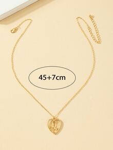 Heart Charm Necklace - Yellow Gold - View 3