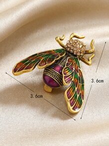 Rhinestone Decor Bee Design Brooch - Multicolor - View 3