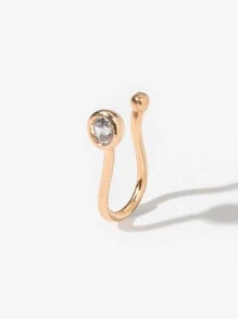 受歡迎方晶鋯石裝飾鼻環銅簡約風和時髦適合女士和女孩中性 - 金黃色 - 查看 3