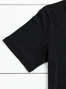 Plus Pineapple Print Tee - Black - View 4