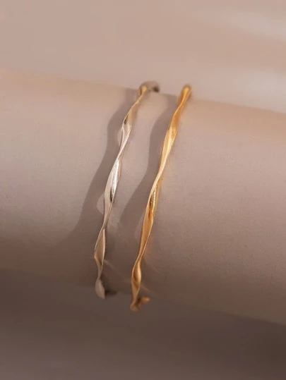 2個 ツイスト カフバングル