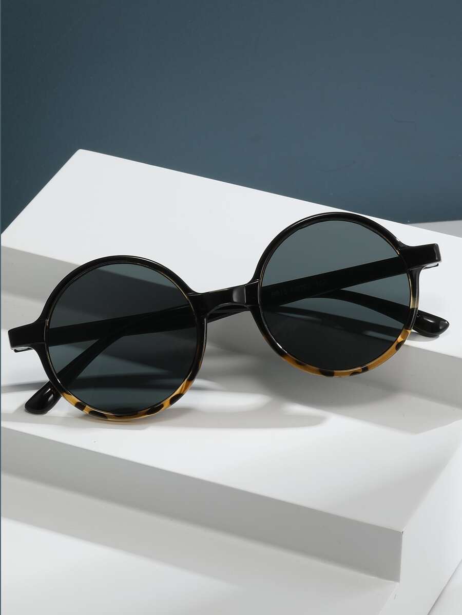 Kính thời trang gọng tròn cho kỳ nghỉ hè trên bãi biển, ngoài trời, du lịch - màu đen - Xem 1