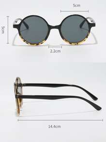 Kính thời trang gọng tròn cho kỳ nghỉ hè trên bãi biển, ngoài trời, du lịch - màu đen - Xem 4