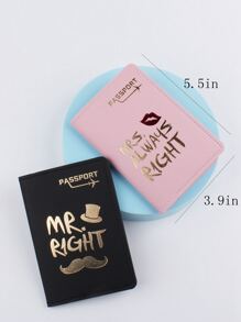 2pcs Lip & Slogan Graphic Passport Case Passport Holder Passport Cover Passport Wallet Passport Bag for Travel for Holiday for Vacation Passport Pouch for Flight for Back to School for Men and Women Travel Essentials Travel Accessories - Multicolor - View 6