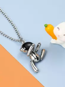 Girls Astronaut Charm Necklace - Antique Silver - View 2