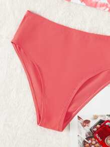 Tie Dye Halter Bikini For Summer Beach - Watermelon Pink - View 5