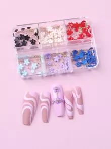 TSZS Bộ trang trí hoa nghệ thuật làm móng trong hộp - Nhiều màu - Xem 1
