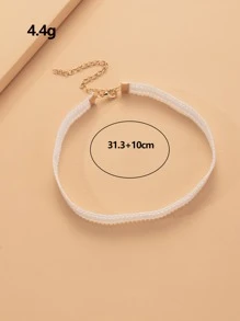 1 chiếc vòng cổ ren khoét sâu gợi tình cho nữ - trắng - Xem 4