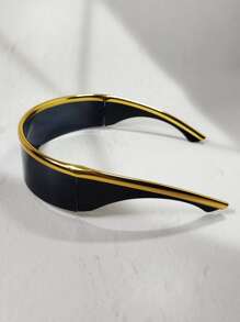 Gafas de moda personalizadas hechas a mano con estilo de ciencia ficción UV y borde dorado (incluye correa para gafas, sin estuche) - Multicolor - Ver 5
