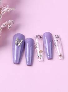 TSZS 10 chiếc trang trí móng tay hình con bướm DIY Phụ kiện trang trí móng tay Đá quý làm móng - Vàng - Xem 3