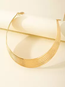 Minimalist Geometric Choker - Yellow Gold - View 3