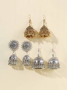3pairs Round Ball Tassel Earrings Drop Earrings