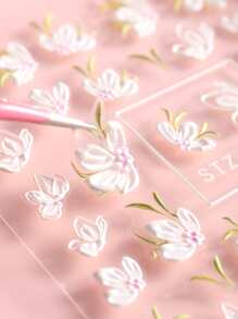 FULL BEAUTY 2sheets Flower Print Nail Art Sticker Nail Stickers DIY - Multicolor - View 3