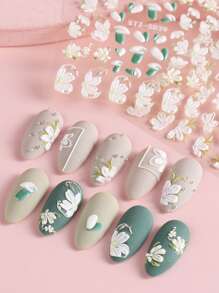 FULL BEAUTY 2sheets Flower Print Nail Art Sticker Nail Stickers DIY - Multicolor - View 8