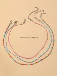 3入組串珠項鏈 - 彩色 - 查看 3