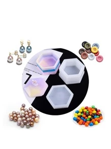 6 piezas Molde de silicona con formas geométricas - Blanco - Ver 5
