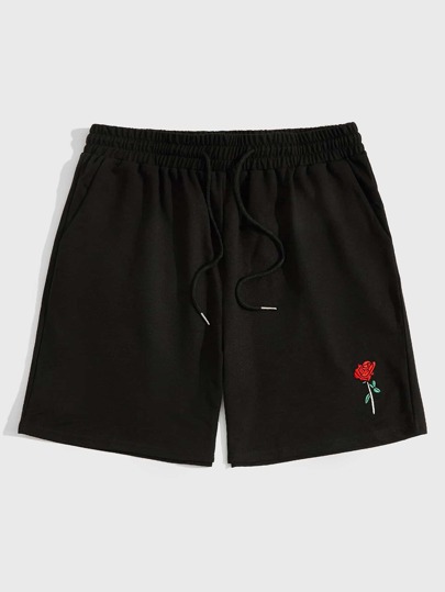 Guys Rose Graphic Shorts