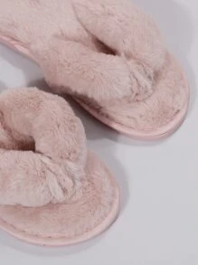 Women's Fashion Plush Slippers Ladies Home Slippers Cozy Winter Pink Indoor Flip Flops,Furry Shoes