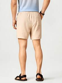 Manfinity Men Drawstring Waist Shorts - Khaki - View 2