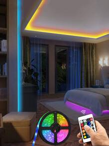 1入組5m150Led聰明RGB燈條適用於氛圍裝飾用品在臥室,房間和派對