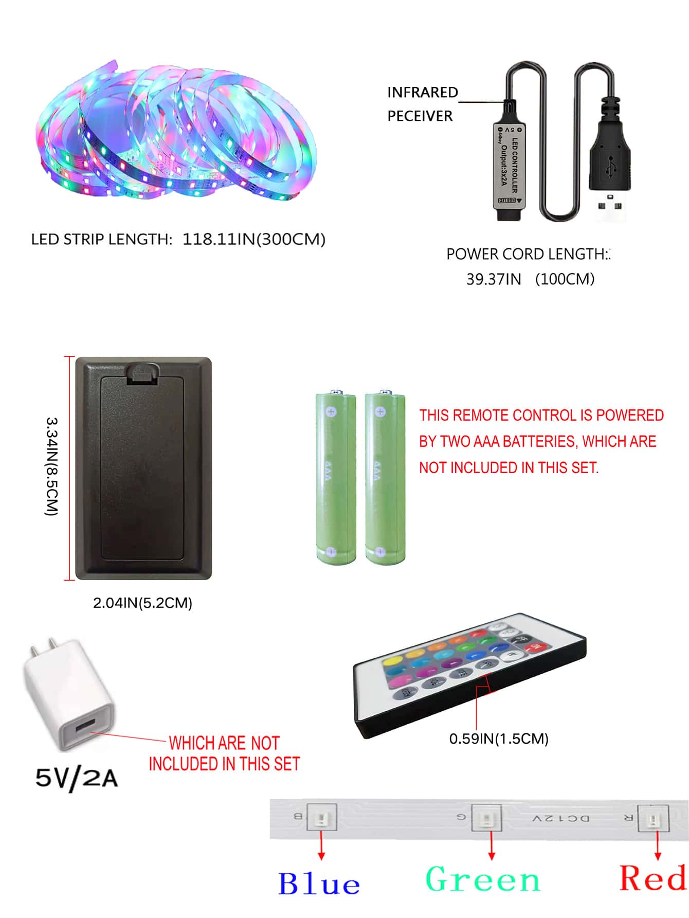 24 Key 3M Multicolored LED Light Strip with Remote SHEIN USA