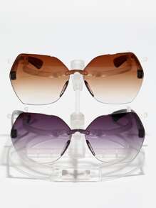 2pairs Men Ombre Lens Fashion Glasses With Glasses Rope For Summer Beach Vacation,Outdoor,Travel - Multicolor - View 6