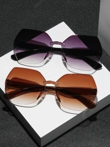 2pairs Men Ombre Lens Fashion Glasses With Glasses Rope For Summer Beach Vacation,Outdoor,Travel - Multicolor - View 7