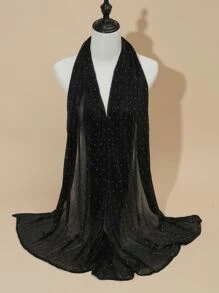 亮片細節圍巾 - 黑色 - 查看 1