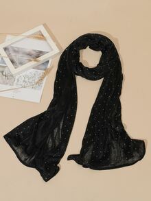 亮片細節圍巾 - 黑色 - 查看 2