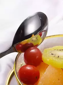 1pc Wooden Pattern Spoon & Fork School Supplies,Christmas Gift