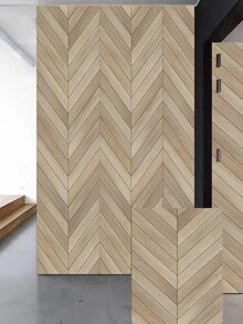 1 Roll Wood Grain Pattern Self-adhesive Wallpaper - Multicolor - View 5