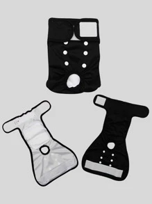 1pc Dog Cloth Diaper - Black - View 2