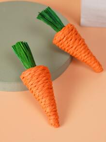 Rabbit Chew Toy, Carrot Woven Toy, Interactive Toy - Multicolor - View 3