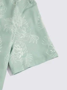 GENTILAND Men Tropical Print Shirt - Mint Green - View 4