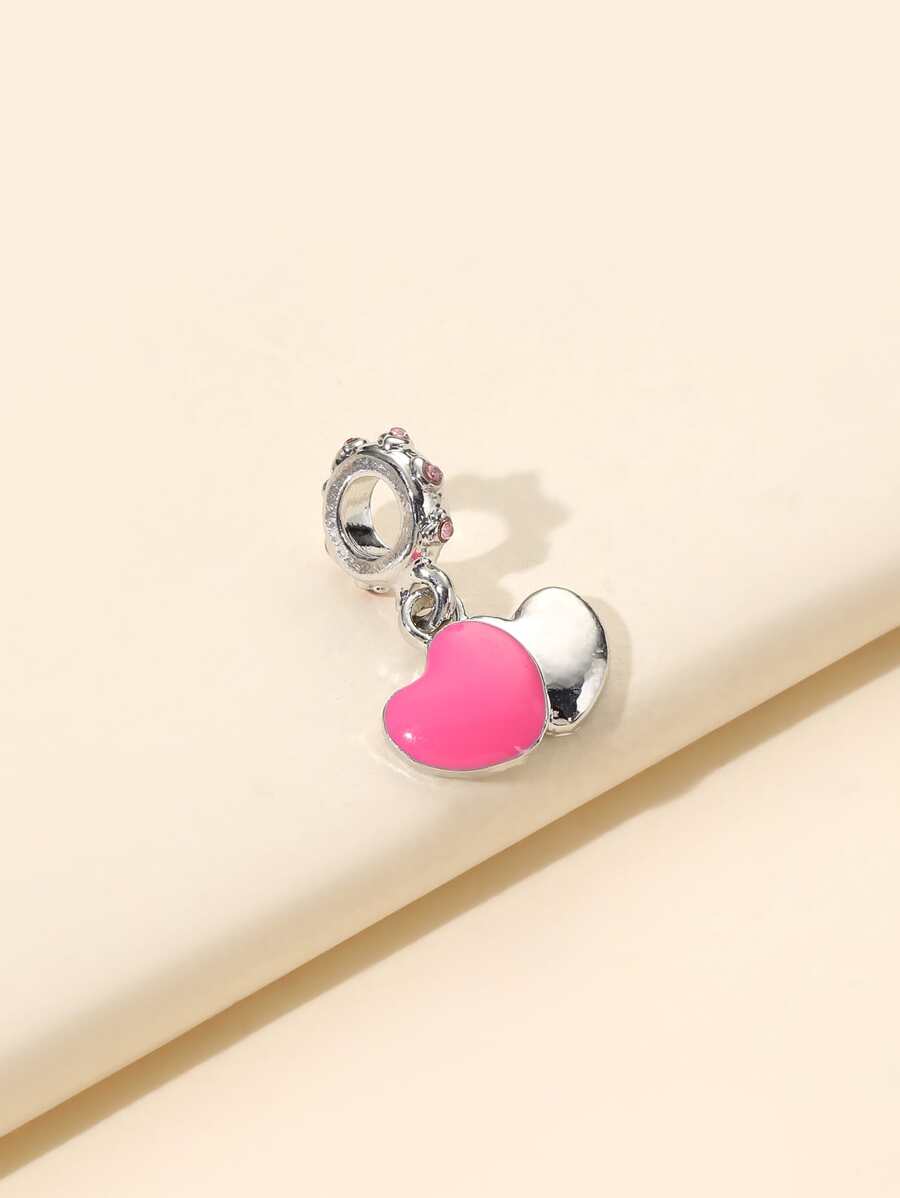 水鑽裝飾合金心型 DIY 吊墜 - 彩色 - 查看 1