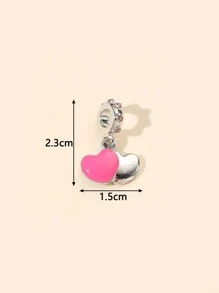 水鑽裝飾合金心型 DIY 吊墜 - 彩色 - 查看 3