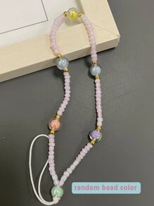 Random Color Beaded Phone Lanyard - Multicolor - View 3