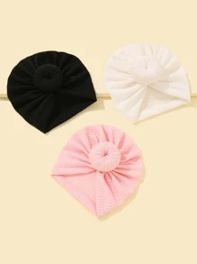 3pcs Baby Solid Hat - Multicolor - View 3