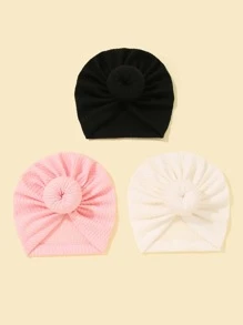 3pcs Baby Solid Hat - Multicolor - View 4