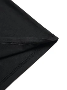 Hombres Camiseta estatua con con estampado de letra - Negro - Ver 3