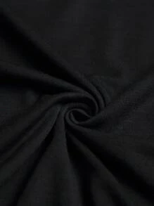 Hombres Camiseta estatua con con estampado de letra - Negro - Ver 6