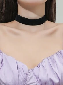 Minimalist Solid Choker - Black - View 1