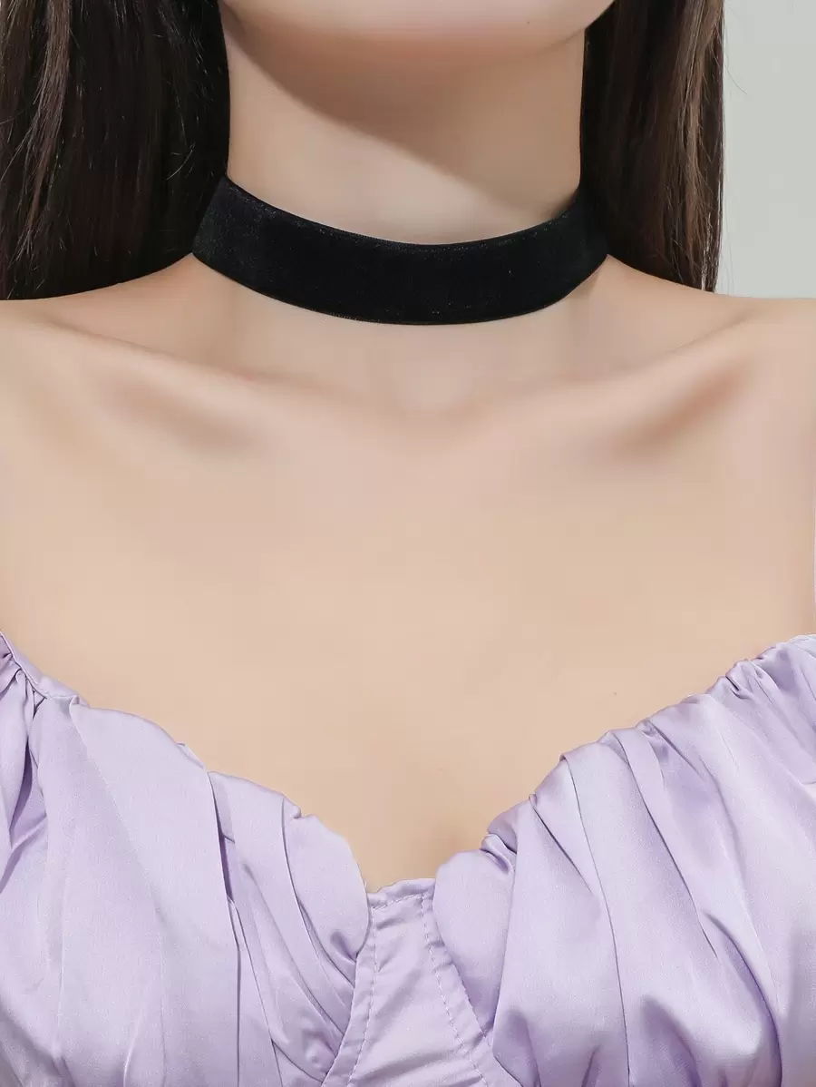 Minimalist Solid Choker - Black - View 1