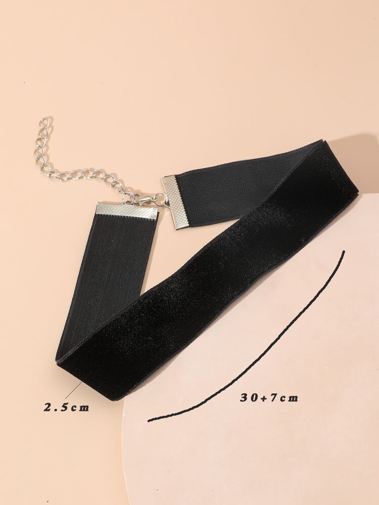 Minimalist Solid Choker - Black - View 4