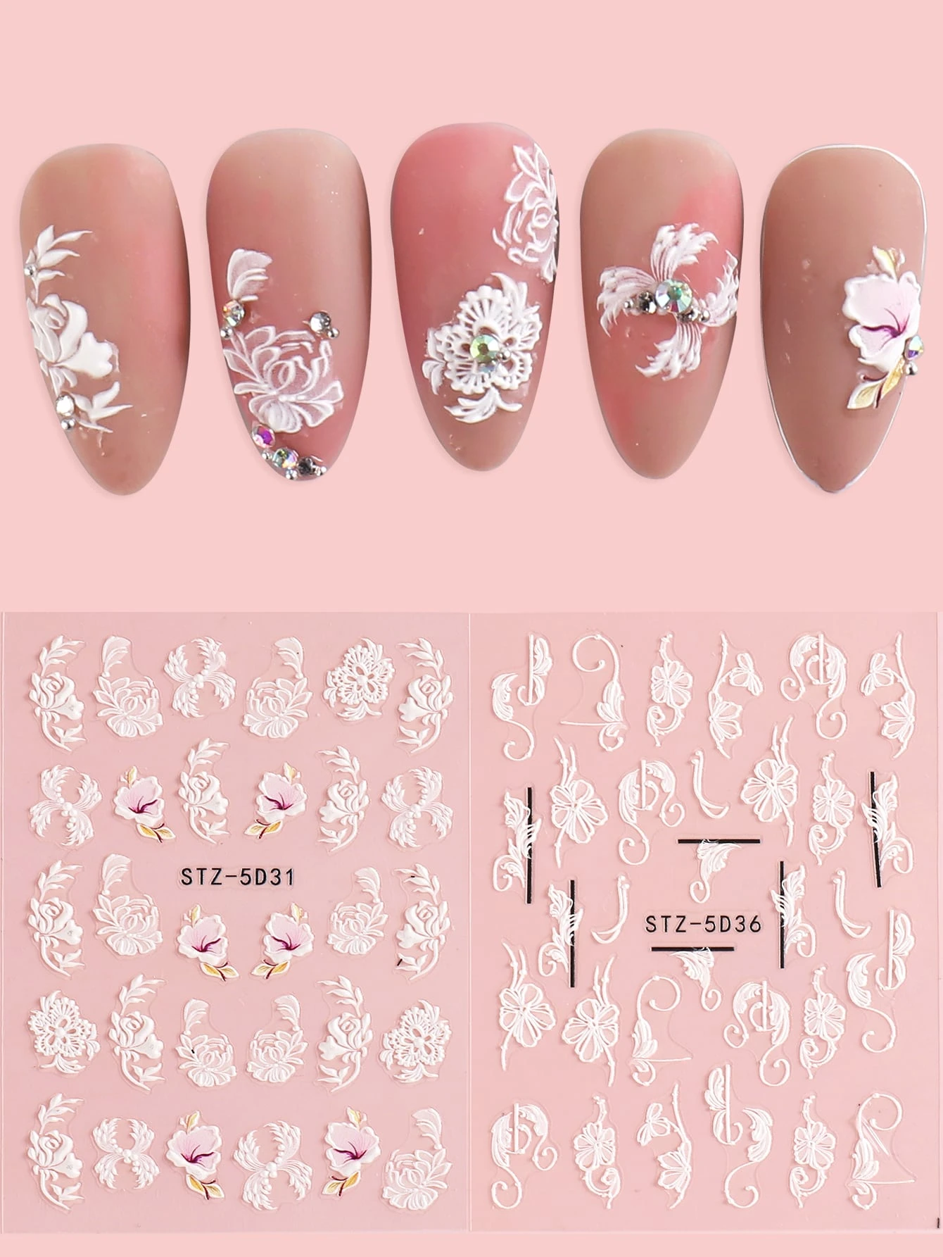 2sheets flower print nail art sticker shein usa