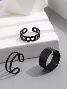 3 chiếc nhẫn rỗng - màu đen - Xem 2