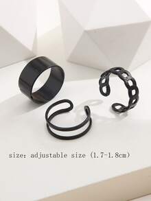 3 chiếc nhẫn rỗng - màu đen - Xem 3