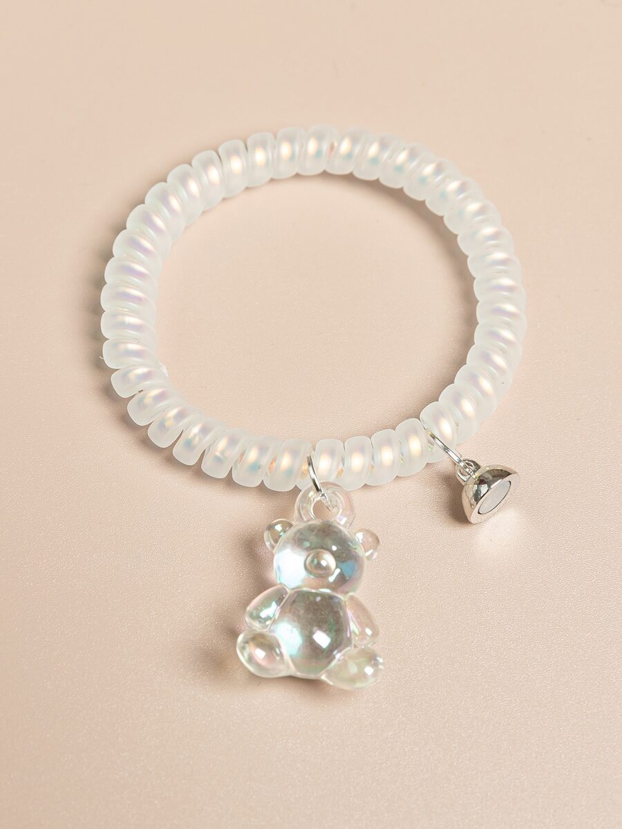 可愛漫畫小熊吊飾髮圈