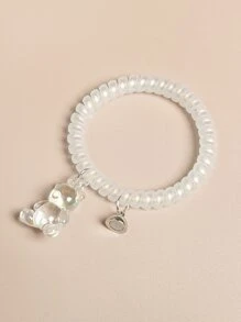 可愛漫畫小熊吊飾髮圈